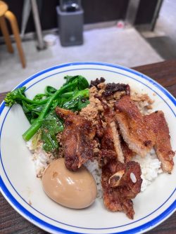 pork chop rice with egg image